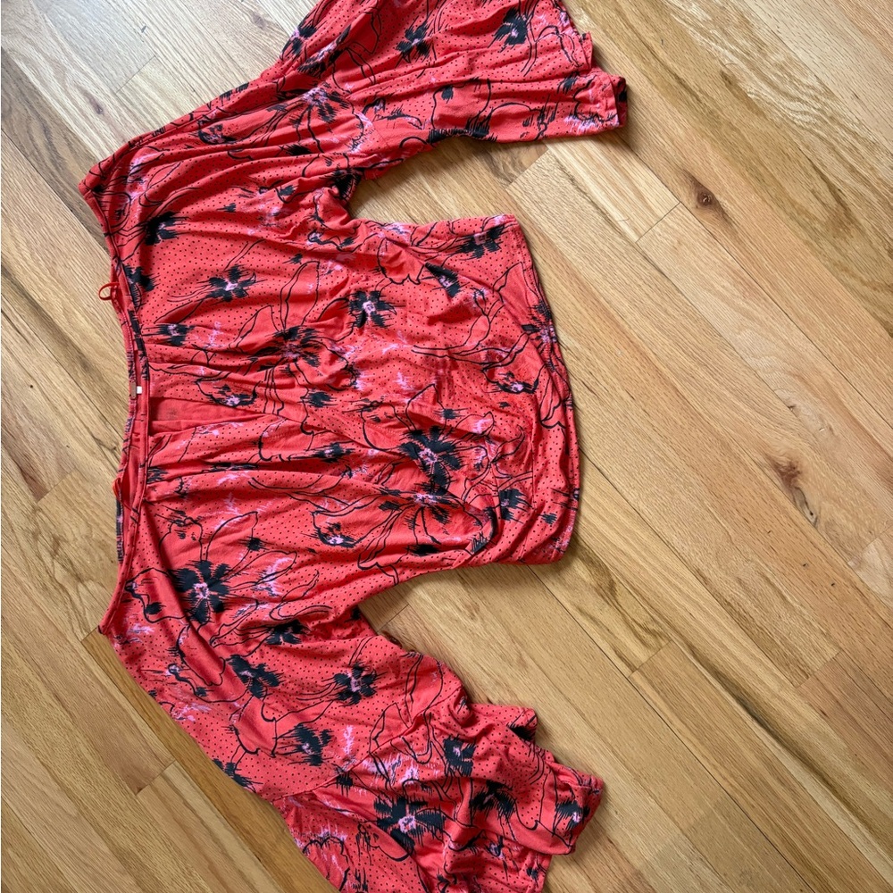 Free People Vibrant Red Top